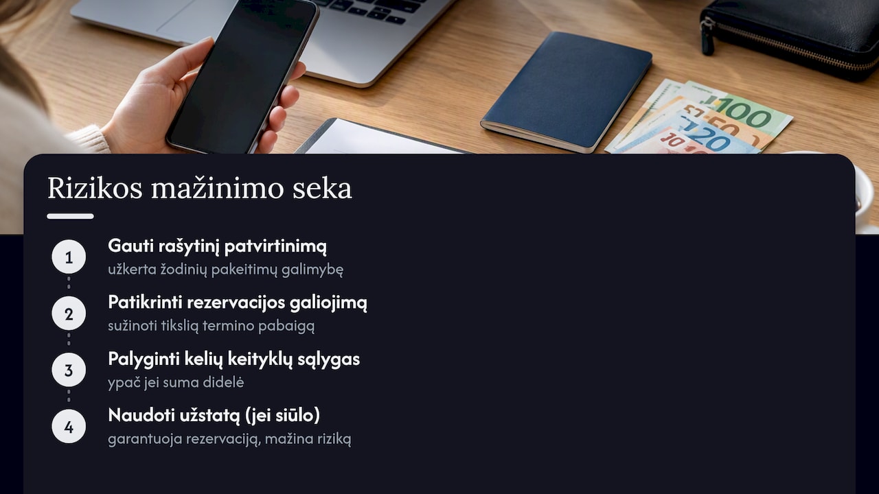 Veiksmai, skirti fiksuoto kurso rizikai sumažinti