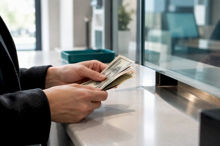 Rankos tikrina JAV dolerių banknotų būklę