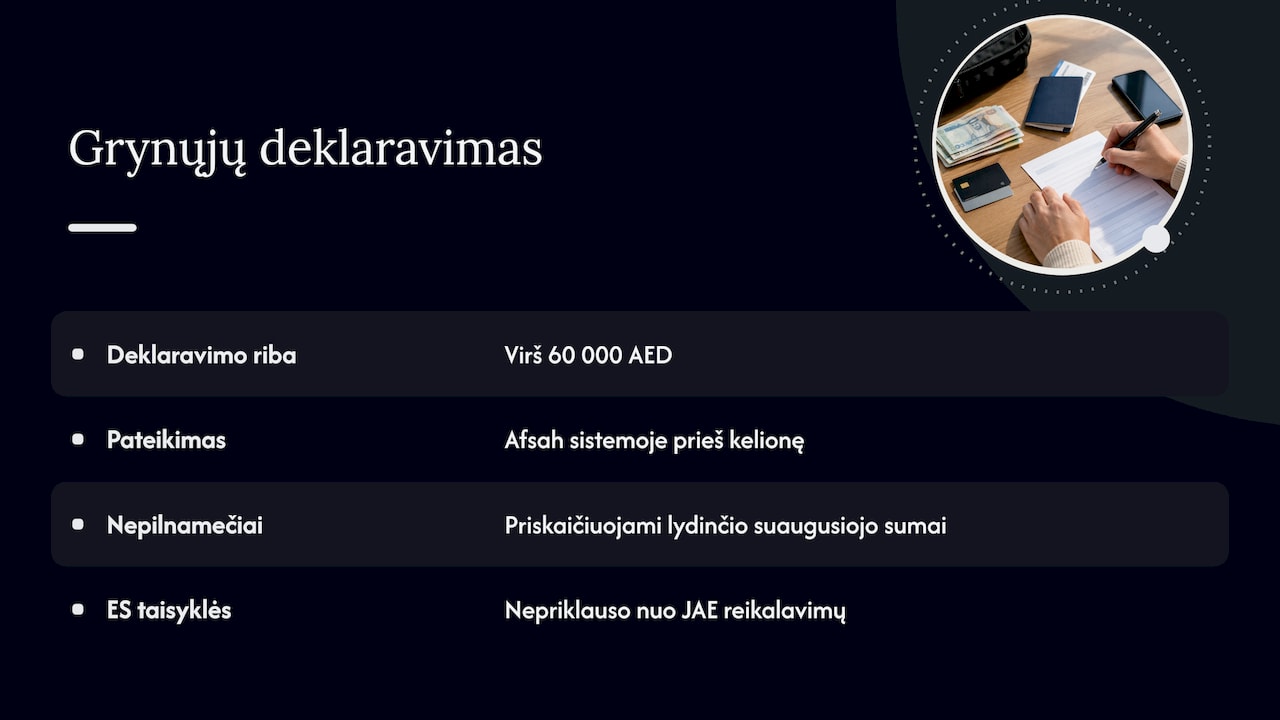 Grynųjų deklaravimas: JAE ir Lietuvoje — overview diagram
